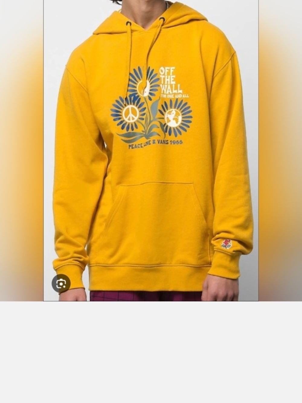 Vans Men's Yellow 'Off The Wall' Graphic Hoodie